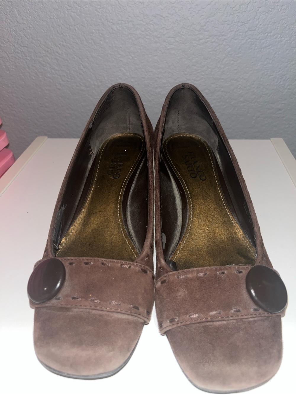 Franco Sarto Brown Heeled Loafers
